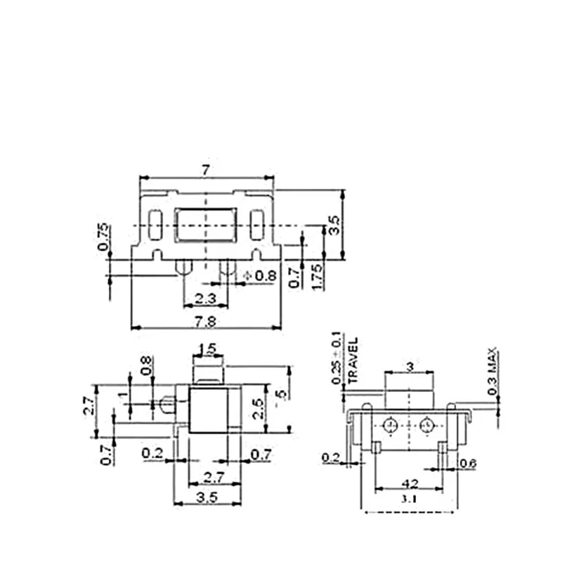 Тактильный кнопочный микро переключатель 50 шт./лот SMT 3x6x3 5 мм 2 контакта