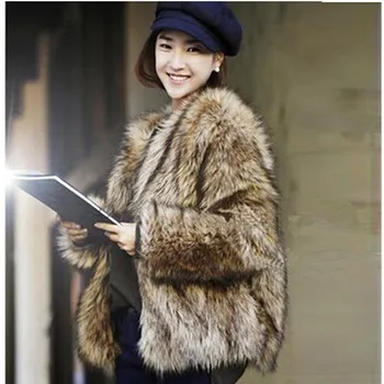 

Autumn Winter New Faux Fur Coat Luxury Thick Warm Long Plush Coats Fashion Faux Mink Fur Plus Size Overcoat