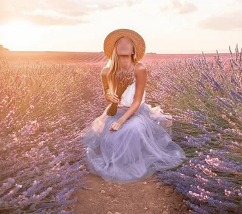 

Women Boho Double Layer Maxi Chiffon Long Sundress Summer Lady Beach Skirt