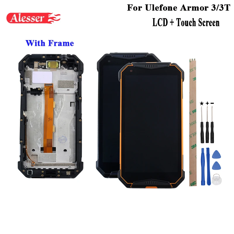 

Alesser For Ulefone Armor 3 LCD Display and Touch Screen Assembly With Frame +Tools +Film For Ulefone Armor 3T Phone