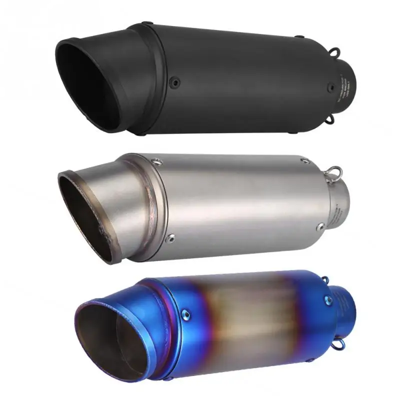 Motorcycle Exhaust Muffler 3 Colors Motorcycle Oblique Universal 51mm Slip on Exhaust Muffler Rear Pipe Tailpipe Titanium