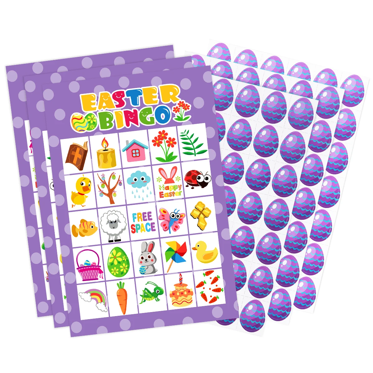 Unomor 35 листов набор бинго-игр Пасхальный прочный красочные яйцо бинго набор игр карты для подростков детей