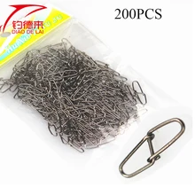 200 шт./пакет 3# приспособления для рыбалки крюк из нержавеющей стали быстрый зажим замок вращающиеся твердые кольца защитные защелки рыболовные инструменты