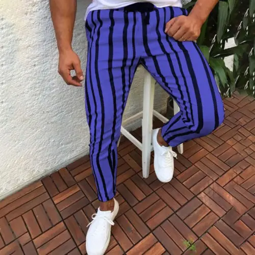Men Casual Sport Pants Slim Fit Trousers Running  Stripe Sweatpants Men's Black Fashion Elastic Waist Pants Hip Hop Pants Homme