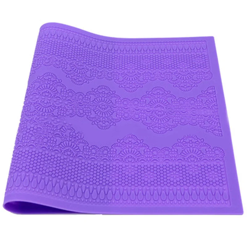 1x Flower Pattern Silicone Mat Fondant Cake Lace Embossed Cake Mold Sugar Lace Mat Cake