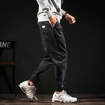 

#2013 Autumn Winter Pencil Harem Denim Jeans Plus Size Biker Jeans Black Loose Vintage Japanese Streetwear Fashion Full Length