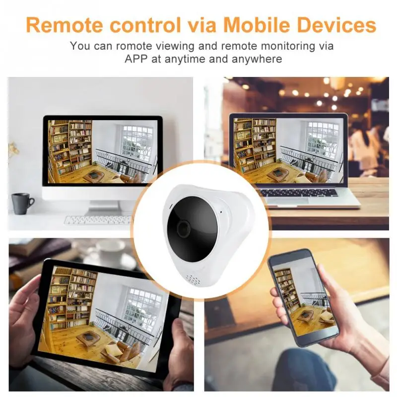 360 градусов панорамная Wifi IP камера наблюдения 3MP беспроводная рыбий глаз Авто