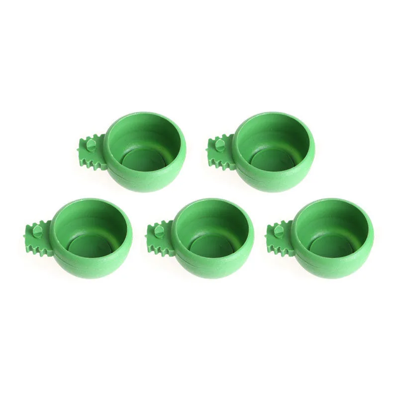 

Mini Parrot Food Water Bowl Feeder Plastic Birds Pigeons Cage Sand Cup Feeding