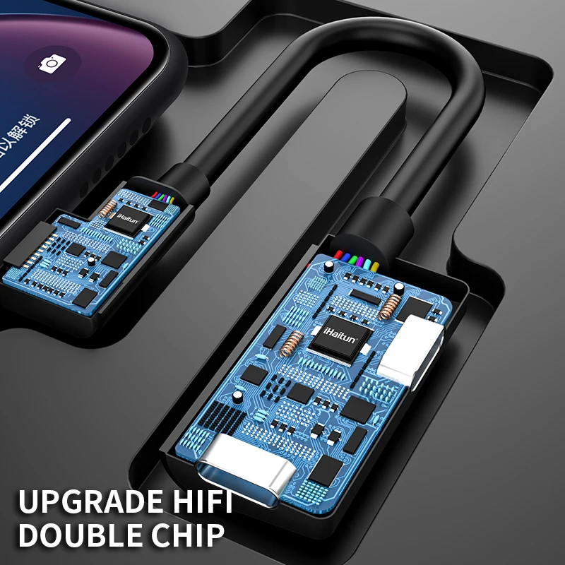 L образный Кабель адаптер iHaitun для iPhone XS MAX XR X 7 8 Plus сплиттер 2 в 1 аудио наушники
