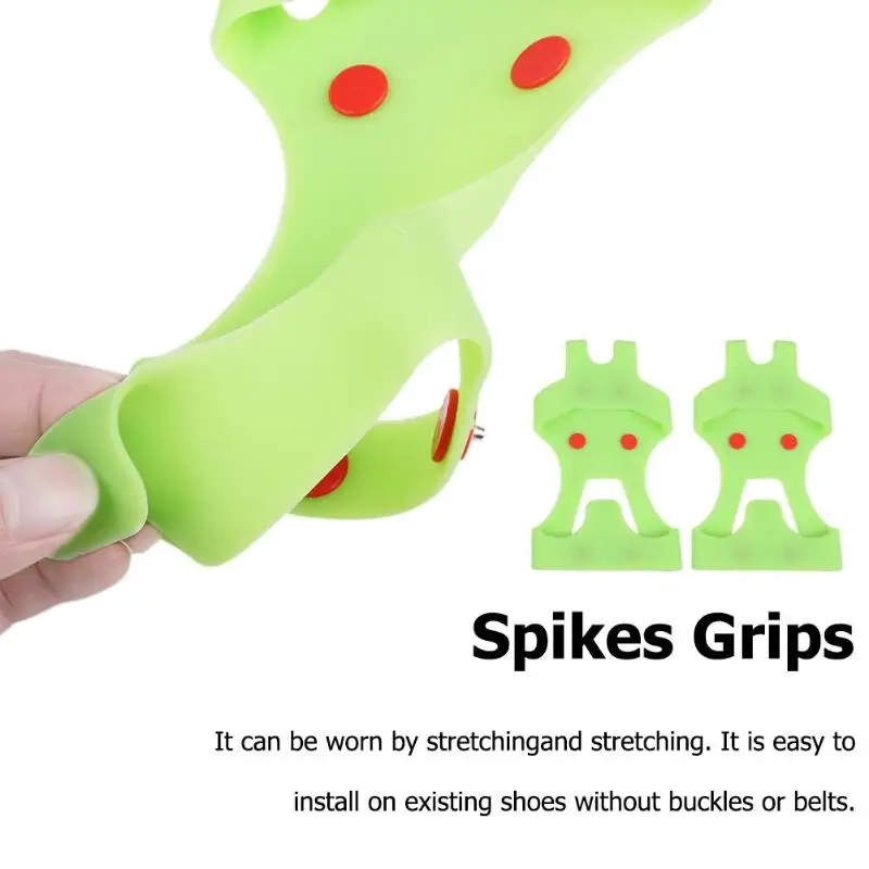 

1 Pair 6 Studs Anti-Skid Snow Ice Climbing Shoe Spikes Grips Silicone Crampons Cleats Overshoes Climbing Accessories