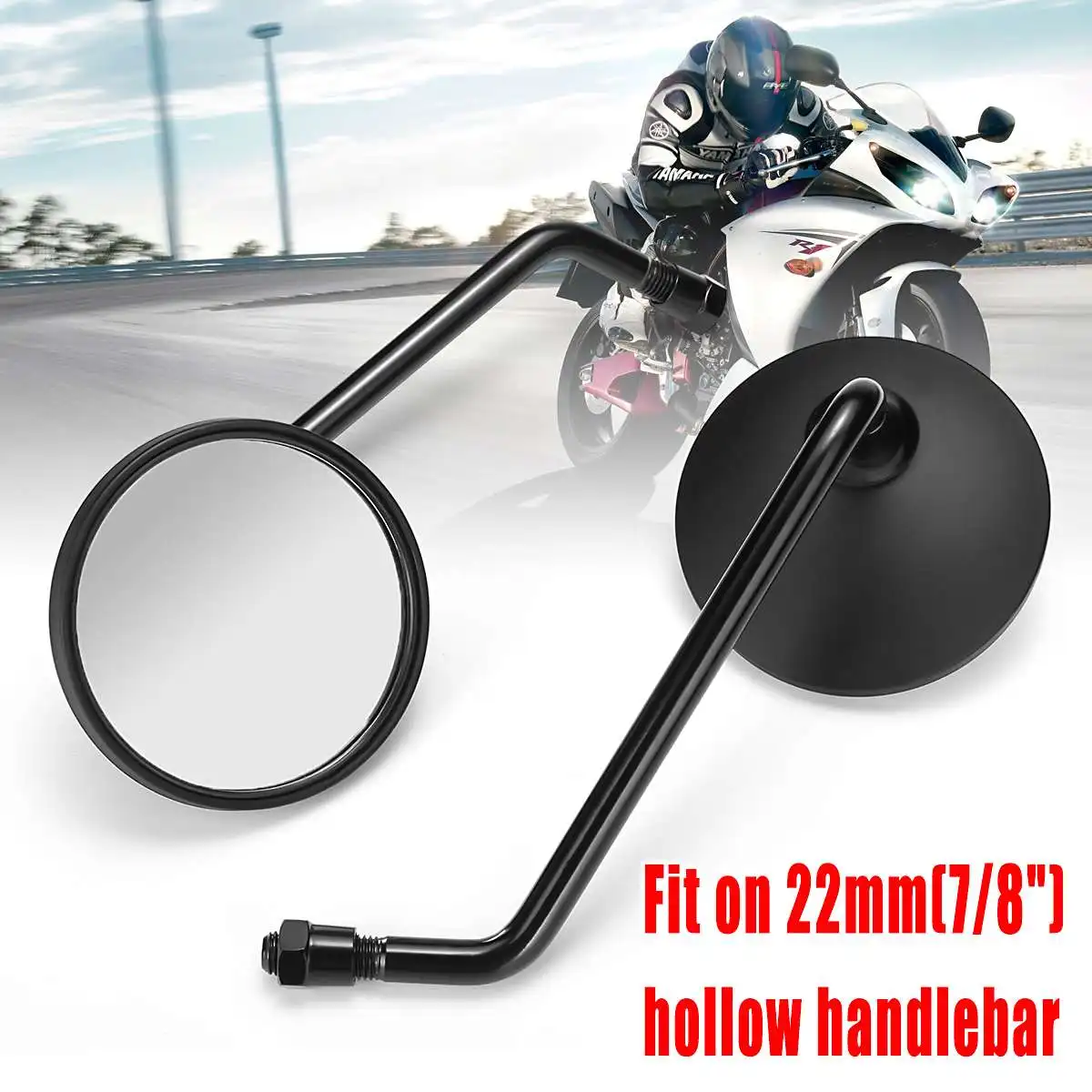 

Motorcycle Round Rearview Side Mirrors for Harley Davidson Sportster Ryca Motors Universal Retro Rear View Mirrors 22mm(7/8")