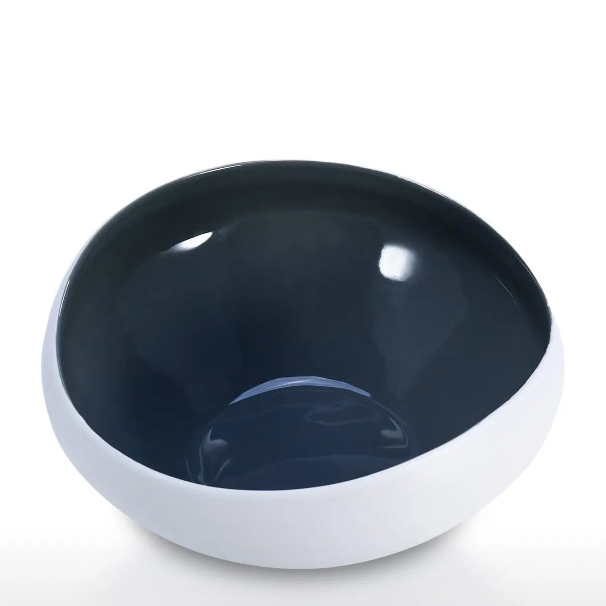 

Semi-glossy Ceramic Fruit Bowl Decorative Centerpiece Ceramic Bowl Best for Serving for Fruit Salad Unique Modern Design