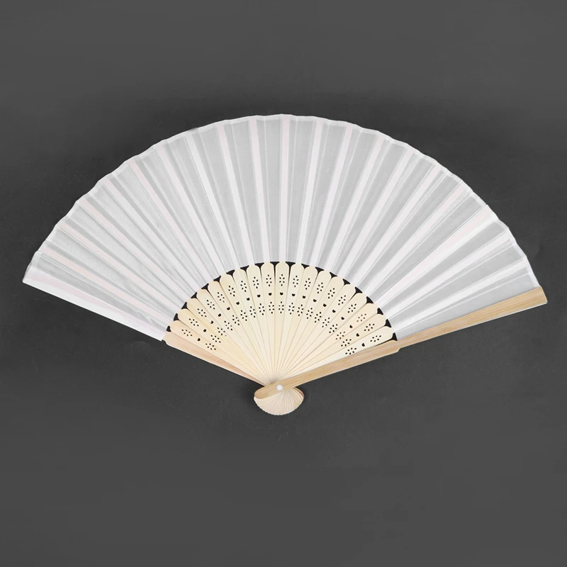 

30 pcs Silk Wedding Hand Fan with organza gift bag(white)