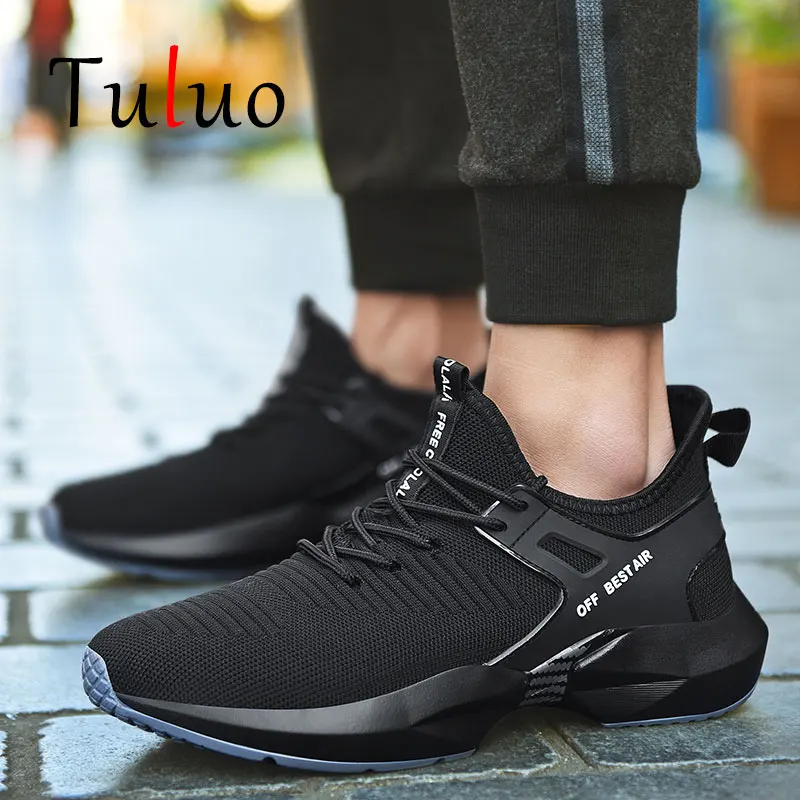 

TULUO High Quality Running Shoes For Men Lightweight Breathable Comfortable Flat Lace Up Fitness Jogging Training Man Sneakers