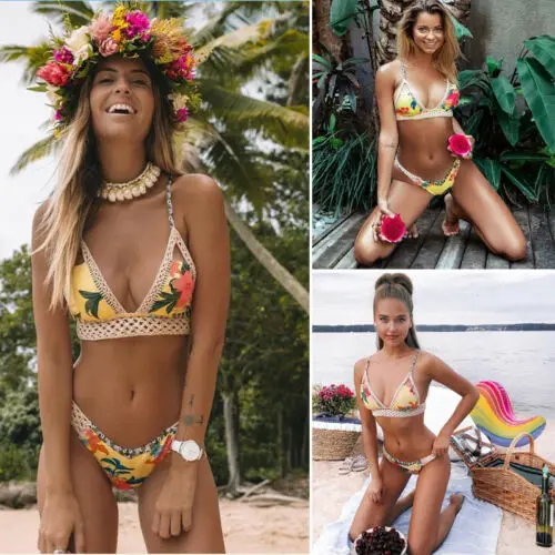 

Sexy Women's Bandeau Bandage Bikini Padded Set Brazilian Swimwear Beachwear Swimsuit