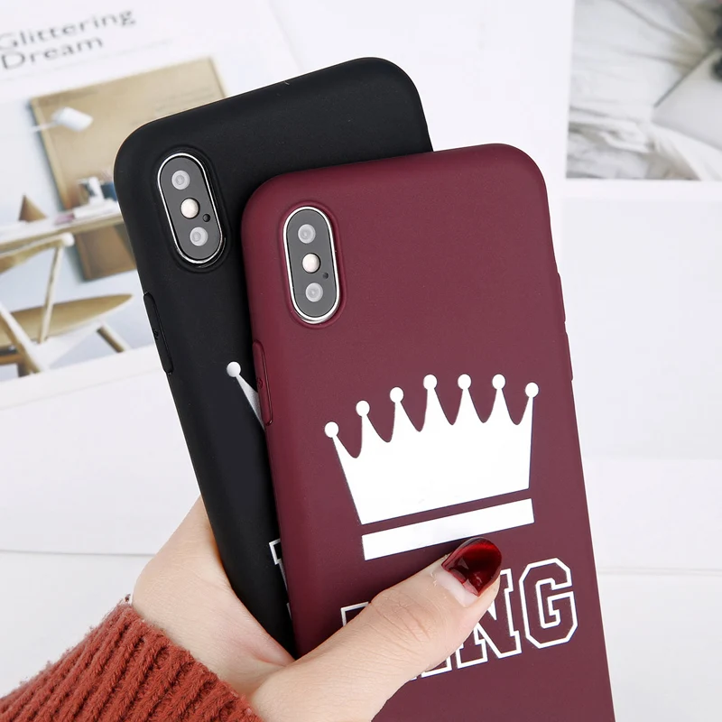 Moskado King queen чехол для телефона для iphone 7 6 6s 8plus X XS Max XR пары шикарные модные симпатичные, из мягкого ТПУ чехол для iphone 11 5S SE