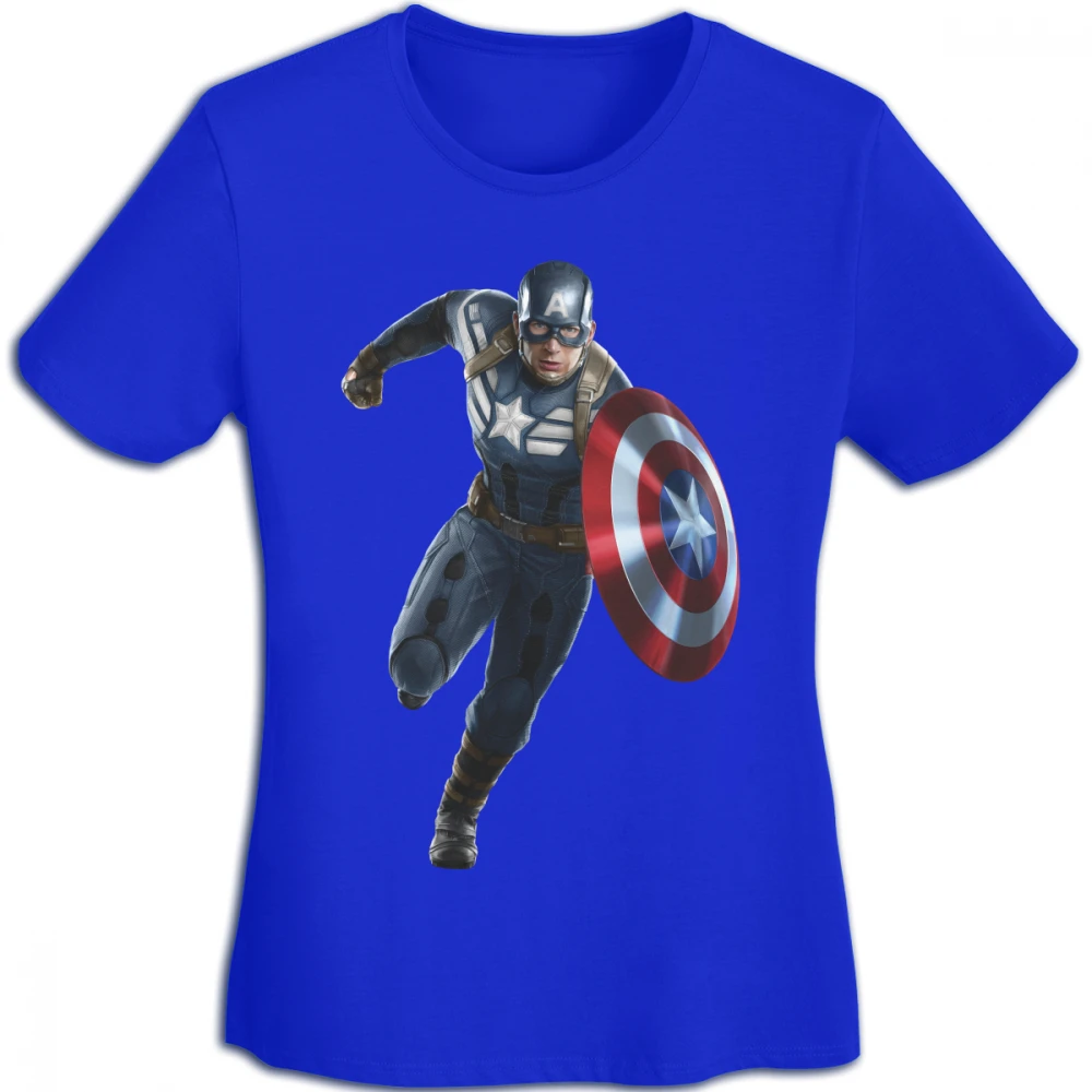 Custom Painted Inkjet Printing DIY Pattern-Captain America Male Female T-shirts 3D Printed Short Sleeve Clothing Women Tops 2018 | Женская