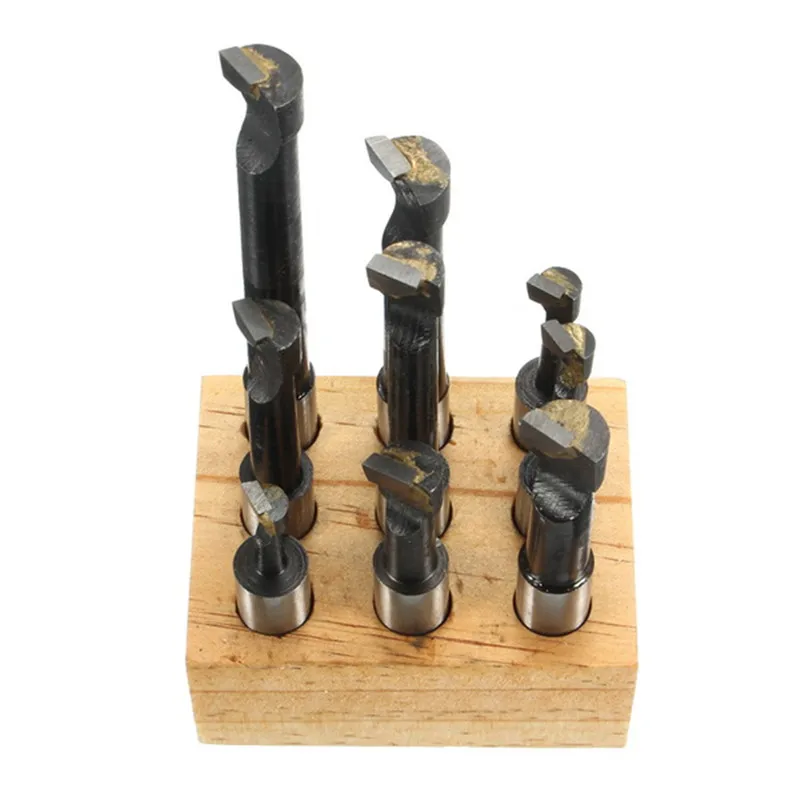 Set of 9 12mm Shank Carbide Tipped Boring Tools