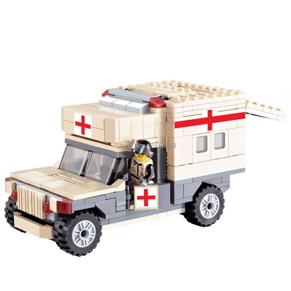 

29011 260pcs Military Battlefield Ambulance SUV Car Building Block Bricks Toy