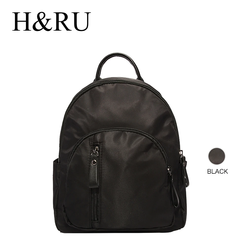 Cute Mini Nylon Black Backpack Fashion Small Daypacks Backpack Purse School Bags for Girls and Women 
