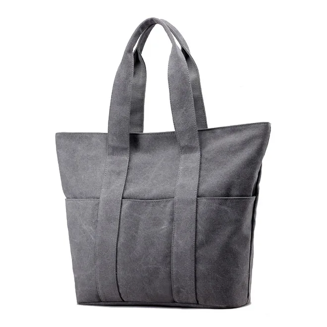 

Women's Canvas Shoulder Hand Bag Tote Bag(Grey)