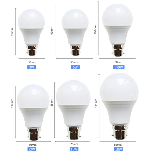 LED E27 LED 램프, E14 B22 전구, 차가운 또는 따뜻한 흰색 스포트라이트 램프, 3W, 5W, 7W, 9W, 12W, 15W, 18W, 220V, 110V 5