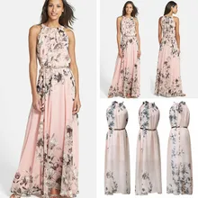 Летнее женское сексуальное шифоновое платье без рукавов на спине, платья с розовыми цветами, новинка, повседневное элегантное тонкое женское платье
