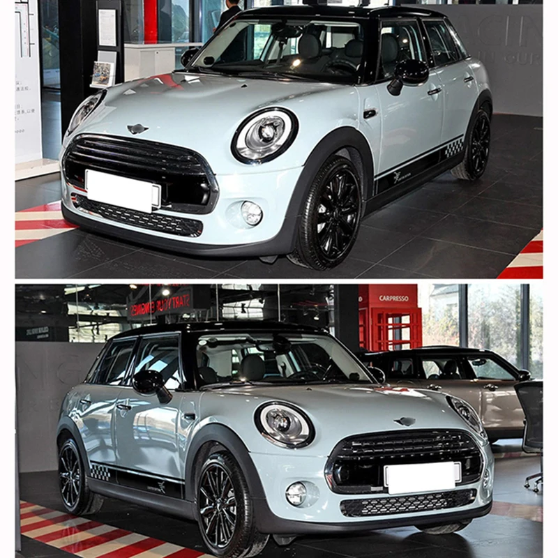 2 шт. автомобильный боковой полосатые наклейки Наклейка для Mini Cooper R52 R53 R56 R57 R59 F54