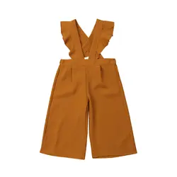 Одежда для малышей Девушка Bib Брюки кружевной комбинезон брюки комбинезоны От 1 до 6 лет всесезонные
