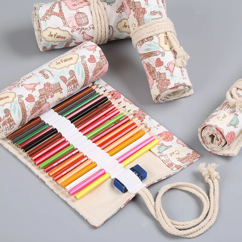 

Tower Small Fresh Canvas Hand Fine Brushwork Curtain 12 24 36 48 72 Hole Volume Coloured Lead In Pen Bag And Pen Box Accept