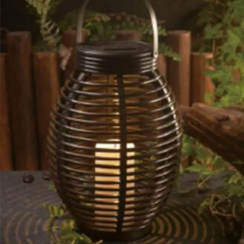 

Rattan Solar Hanging LED Light Flickering Candle Light Lanterns for Outdoors Garden Home Patio Deck Lawn Yard Decoration