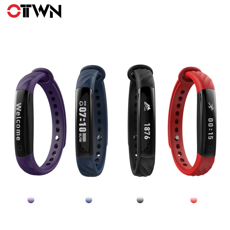 Ottwn Смарт фитнес браслет часы 0 87 сенсорный экран OLED Sleep Monitor сердечный ритм SmartWatch