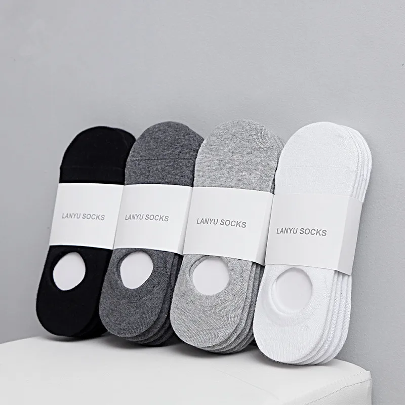 

2019 new men's boat socks men and women socks silicone non-slip casual sports socks to buy 5 pairs to send 1 pair.