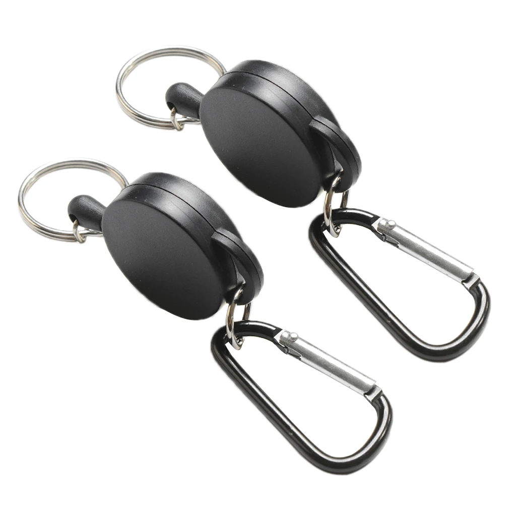 2 шт. сверхмощная выдвижная стальная катушка Recoil Chain ID Holder брелок для ключей