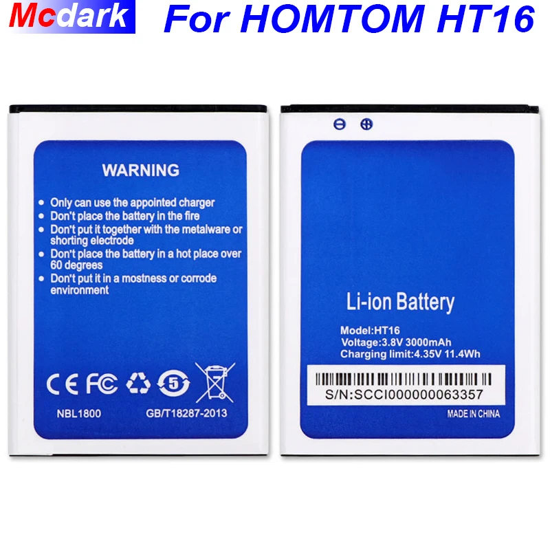 

For Homtom HT16 Battery For Homtom HT16 Pro Batterie Bateria Accumulator AKKU 3000mAh