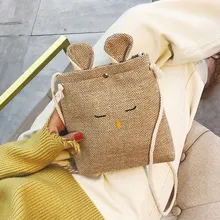 Women Girls Rabbit Shoulder Bags Handbags Small Linen Crossbody Bag Vintage Cell Phone Travel Bag Freeshipping Women Girls Rabbit Shoulder Bags Handbags Small Linen Crossbody Bag Vintage Cell Phone Travel Bag Freeshipping