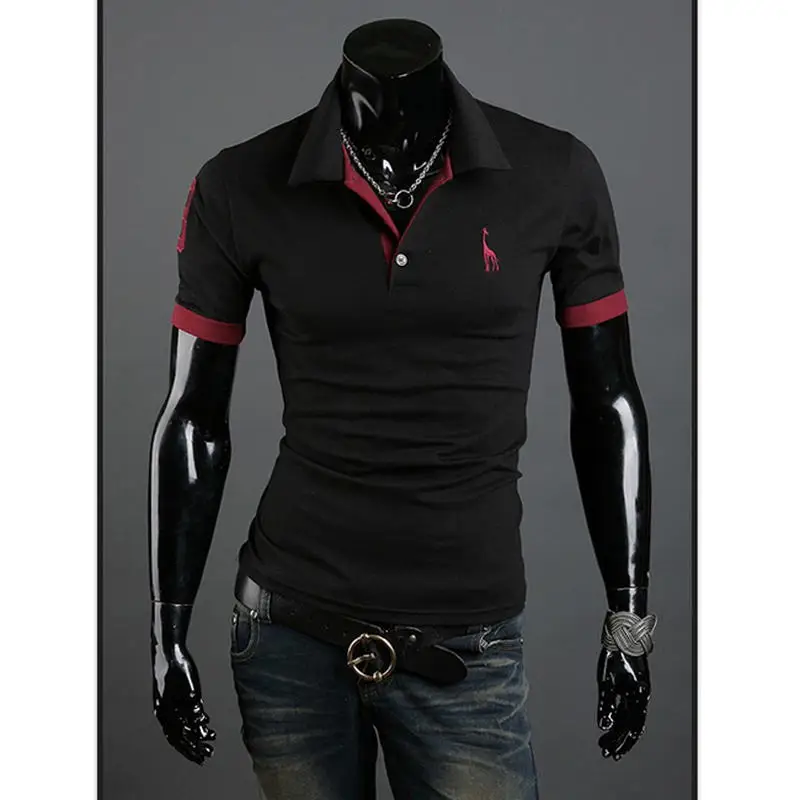 

2019 New Man Polo Shirt Mens Casual Deer Embroidery Cotton Polo shirt Men Short Sleeve High Quantity polo men