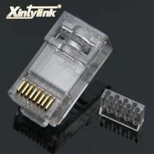 Xintylink rg45 ethernet câble connecteur rj45 prise cat6 réseau rg rj 45 8p8c modulaire cat 6 utp non blindé jack plaqué or 50pcs