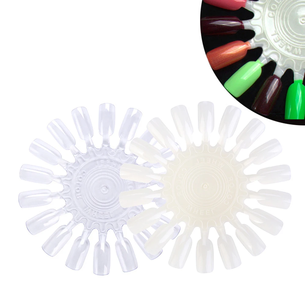 1Pc Round Nail Polish Display Board Art Practice Swatches Gel Plate Tools | Красота и здоровье
