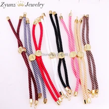 20 шт ZYZ337-8140 смешанный цвет Хлопок Веревка Браслет цепочка, регулируемый браслет, для изготовления браслета ювелирные аксессуары
