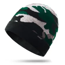 Мужские и женские Мягкие Шапки-унисекс на осень и зиму, модные вязаные камуфляжные шапки, толстые теплые шапки 5501
