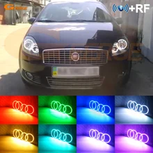 Для Fiat Linea 2007- отличный RF Bluetooth контроллер многоцветный ультра яркий RGB светодиодный ангельские глазки Halo Ring kit