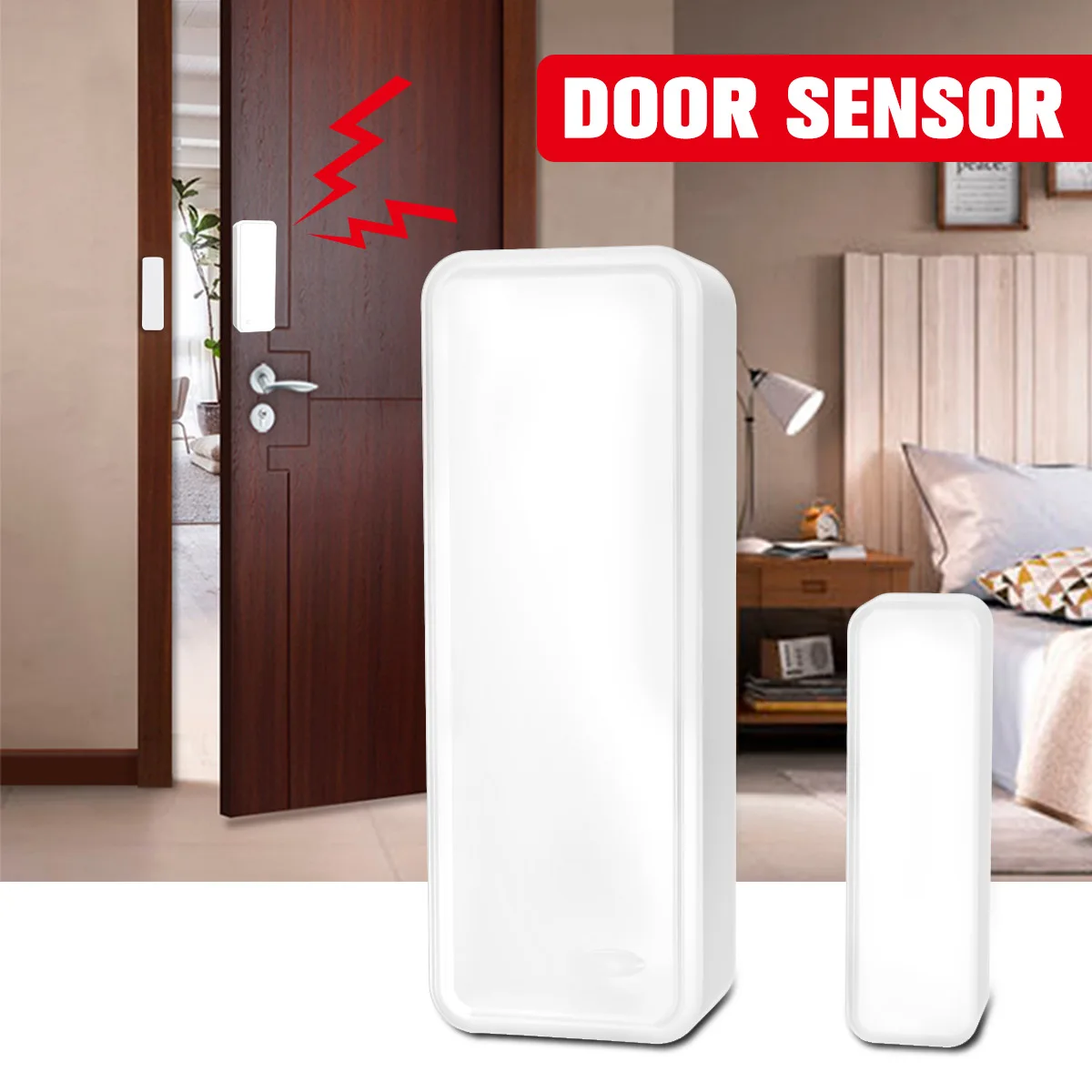

2019 Wireless Door Window Sensor Magnetic Strip 433MHz for Home Office Security Alarm System Anti Burglar Device GS-WDS07