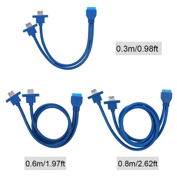 

USB3.0 19PIN TO 2AF Front Motherboard Panel Mount Cable with Screw Hole internal computer cables