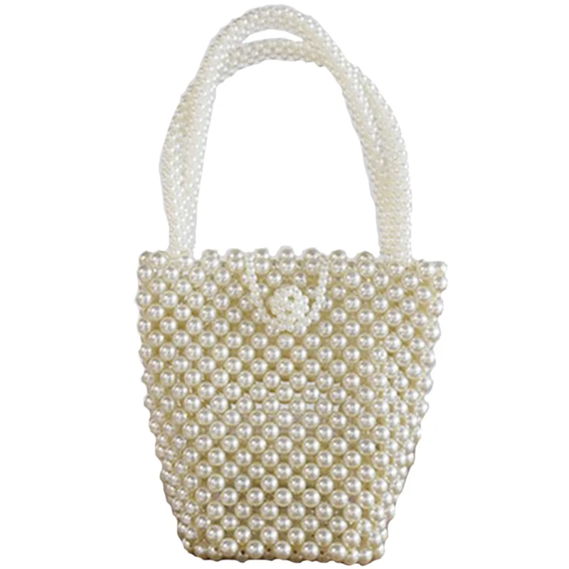 

Pearls Beading Bags For Women Handbag Fashion Handmade Pearls Handbags Women Vintage Evening Party Bag Ladies Luxury Tote