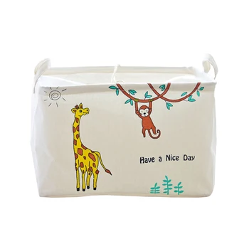 

1Pc Storage Basket Cotton Linen Cartoon Animal Toys Sorting Box Sundries Holder Laundry Basket for Home Kids Room Bathroom