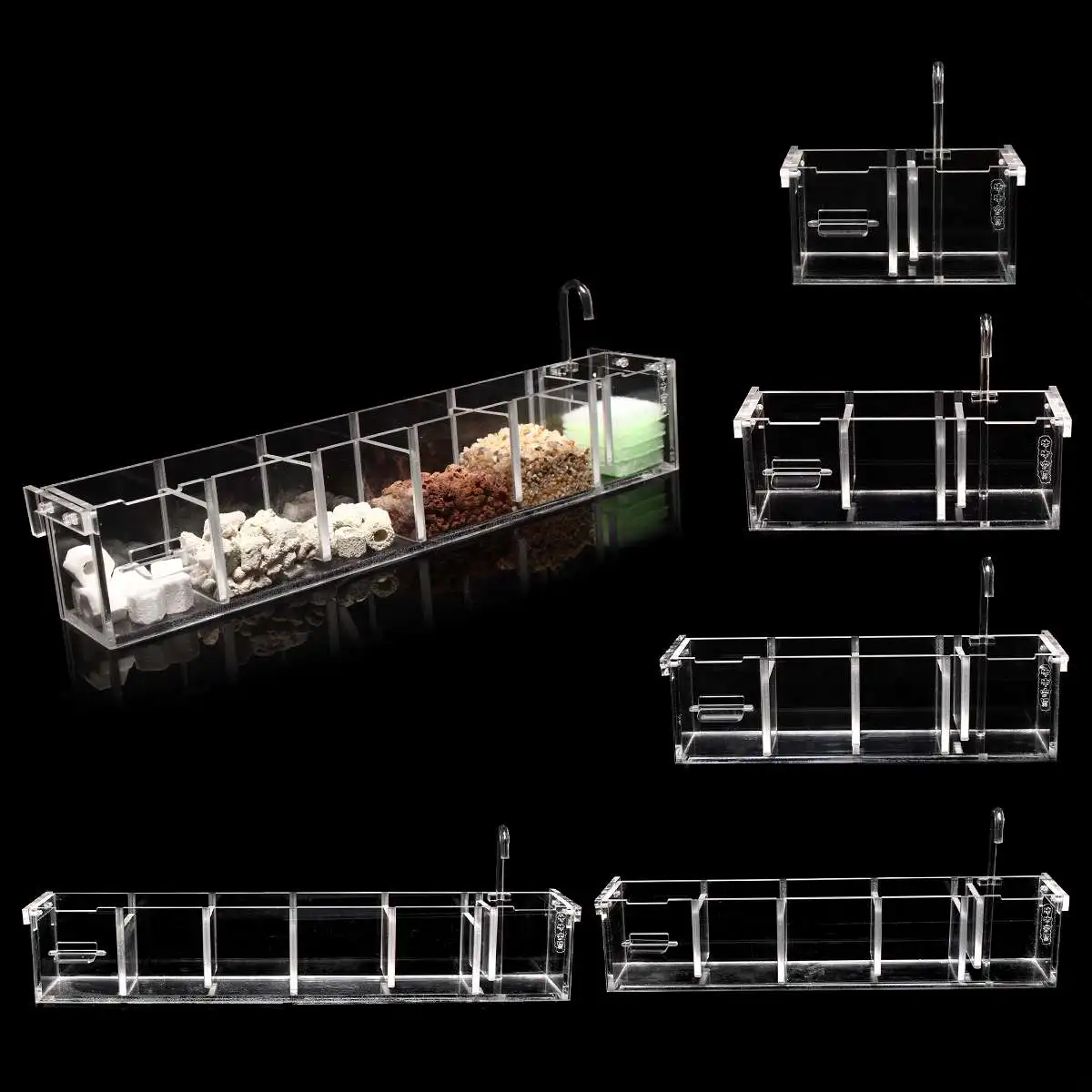 2-6 сеток акриловый аквариум фильтр коробка водяной насос внешний подвесной очиститель воды водные клетки для домашних животных Фильтры Аксессуары