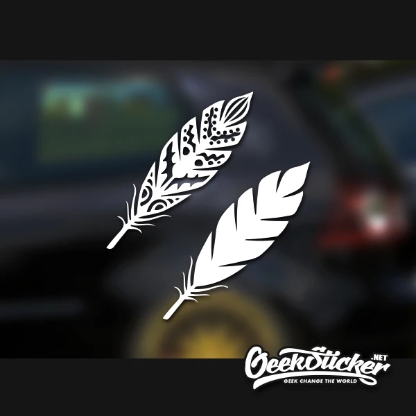 2pcs/lot 2 type die cut feather vinyl Car Body Window Decal waterproof reflective universal body sticker motorcycle Styling | Автомобили и