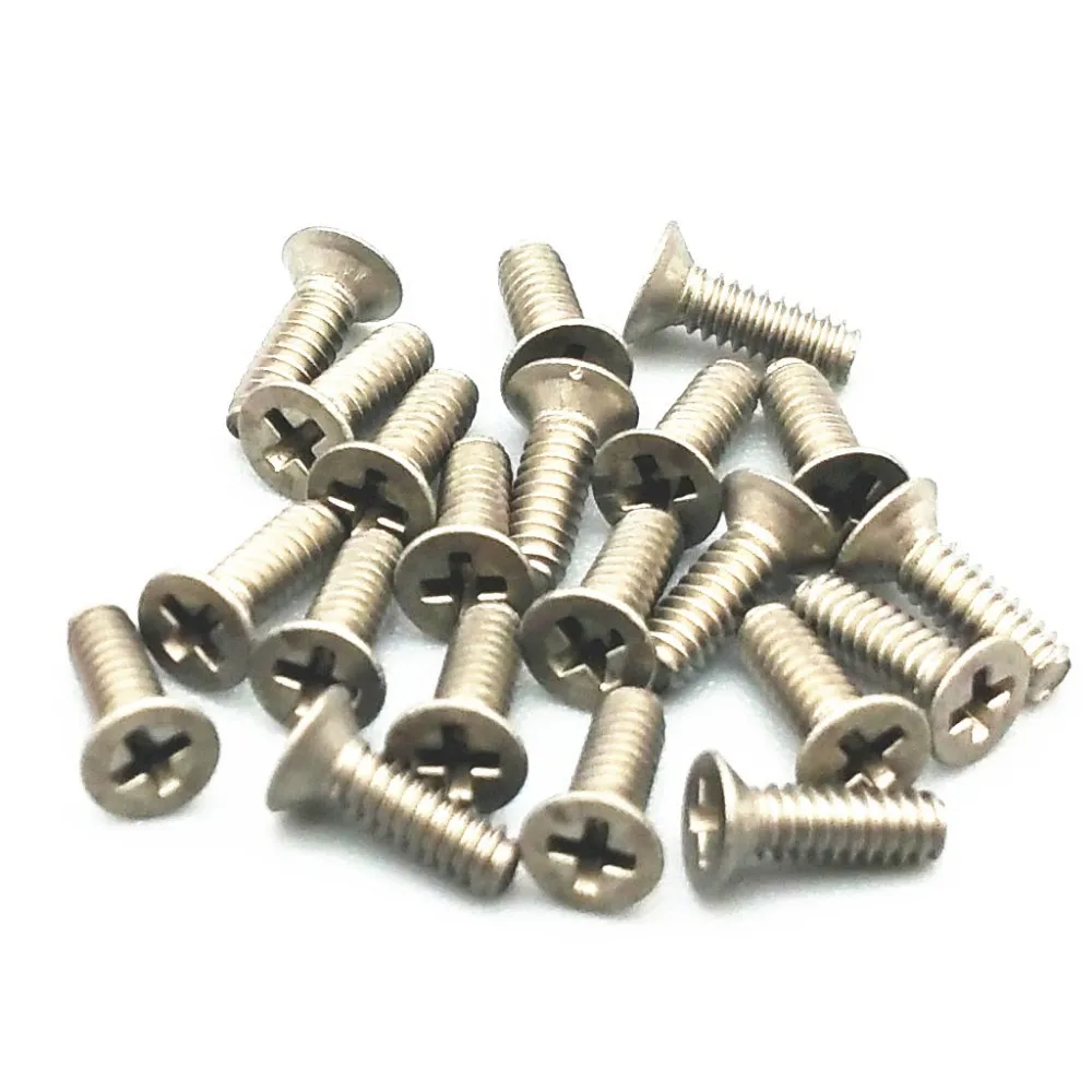 

M2.5 x10/15mm Flat Head Titanium Bolts Countersunk Ti Bolt Ti Color not Polished Cross Drive Titanium Screws Ti Fastener 24pcs