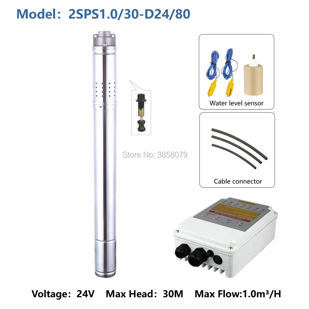 Dc солнечный 2 дюймов погружной колодезный насос артезианский насос на солнечных батареях дюймов 2 насос для agua Солнечный 2SPS1. 0/30-D24/80
